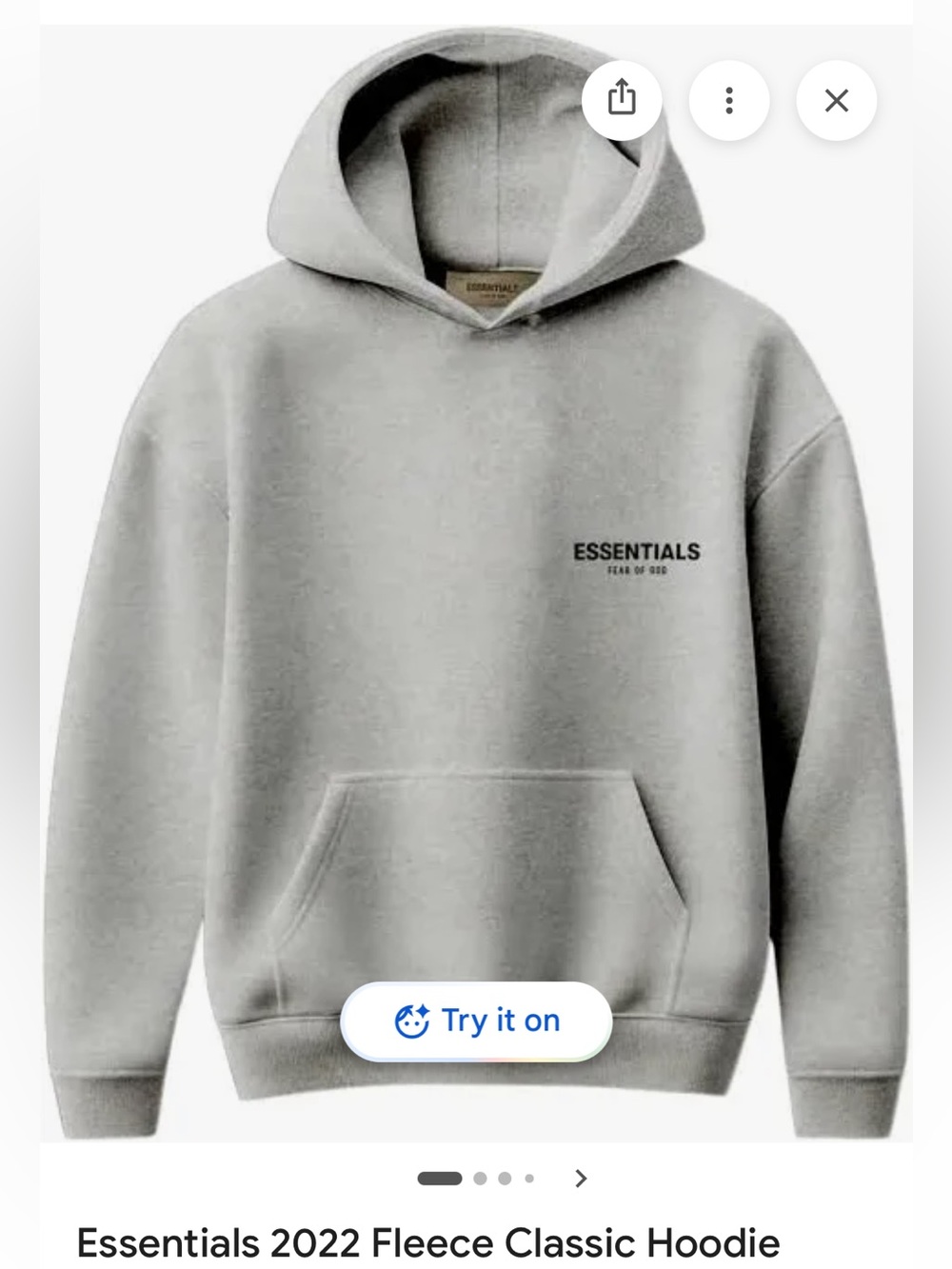 Essentials Fear of God Light Oatmeal Sweatshirt with Black Logo